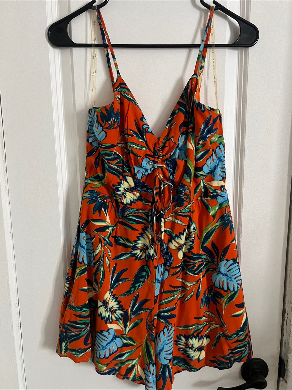 Tropical Tie-Front Orange Mini Romper